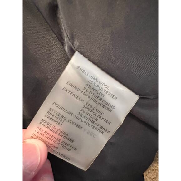 NEW Vince Camuto Black Wool Pea Coat Winter Coat Size Medium - Picture 10 of 12